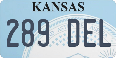KS license plate 289DEL