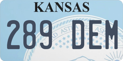 KS license plate 289DEM