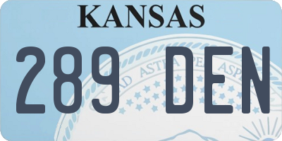 KS license plate 289DEN