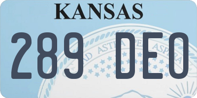 KS license plate 289DEO