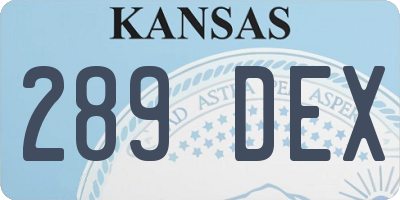 KS license plate 289DEX