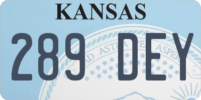 KS license plate 289DEY