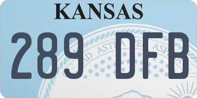 KS license plate 289DFB