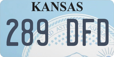 KS license plate 289DFD