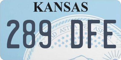 KS license plate 289DFE