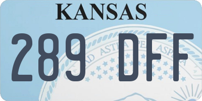 KS license plate 289DFF