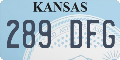 KS license plate 289DFG