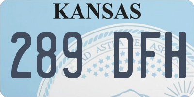 KS license plate 289DFH
