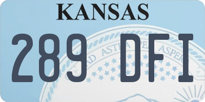 KS license plate 289DFI