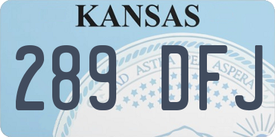 KS license plate 289DFJ