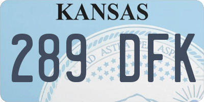 KS license plate 289DFK