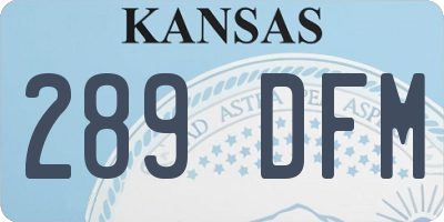 KS license plate 289DFM