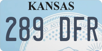 KS license plate 289DFR