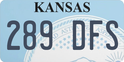KS license plate 289DFS