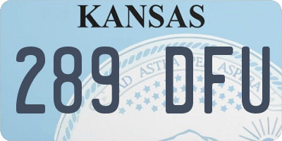 KS license plate 289DFU