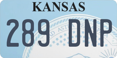 KS license plate 289DNP