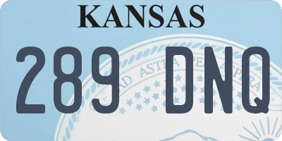 KS license plate 289DNQ