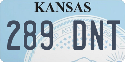 KS license plate 289DNT