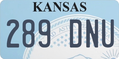 KS license plate 289DNU