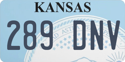 KS license plate 289DNV