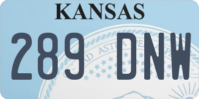 KS license plate 289DNW