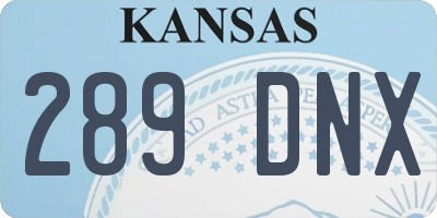 KS license plate 289DNX