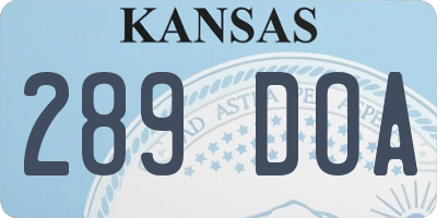 KS license plate 289DOA