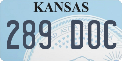KS license plate 289DOC