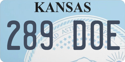 KS license plate 289DOE