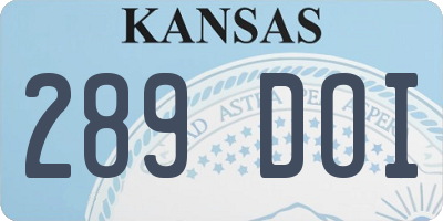 KS license plate 289DOI