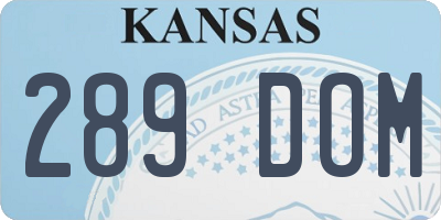 KS license plate 289DOM
