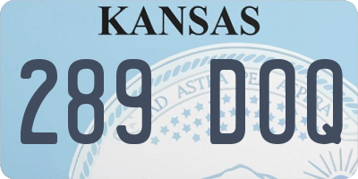 KS license plate 289DOQ