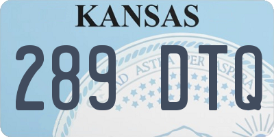 KS license plate 289DTQ