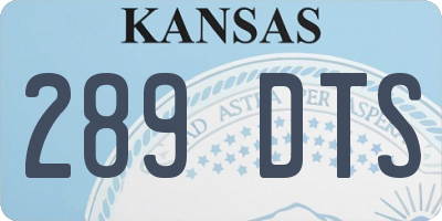 KS license plate 289DTS