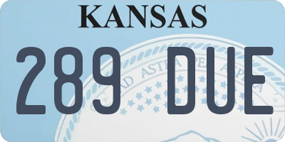KS license plate 289DUE