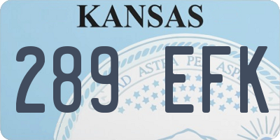 KS license plate 289EFK