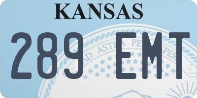 KS license plate 289EMT