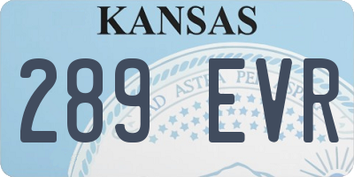 KS license plate 289EVR