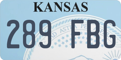KS license plate 289FBG