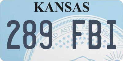 KS license plate 289FBI
