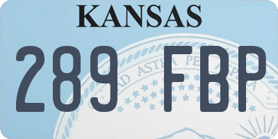 KS license plate 289FBP