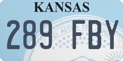 KS license plate 289FBY