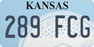 KS license plate 289FCG