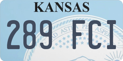 KS license plate 289FCI