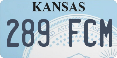 KS license plate 289FCM