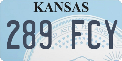 KS license plate 289FCY
