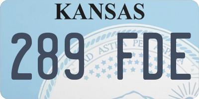 KS license plate 289FDE