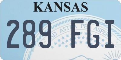 KS license plate 289FGI
