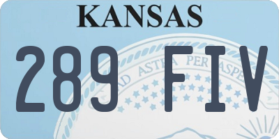 KS license plate 289FIV