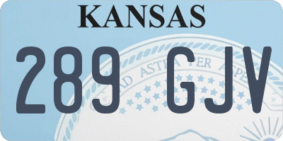 KS license plate 289GJV